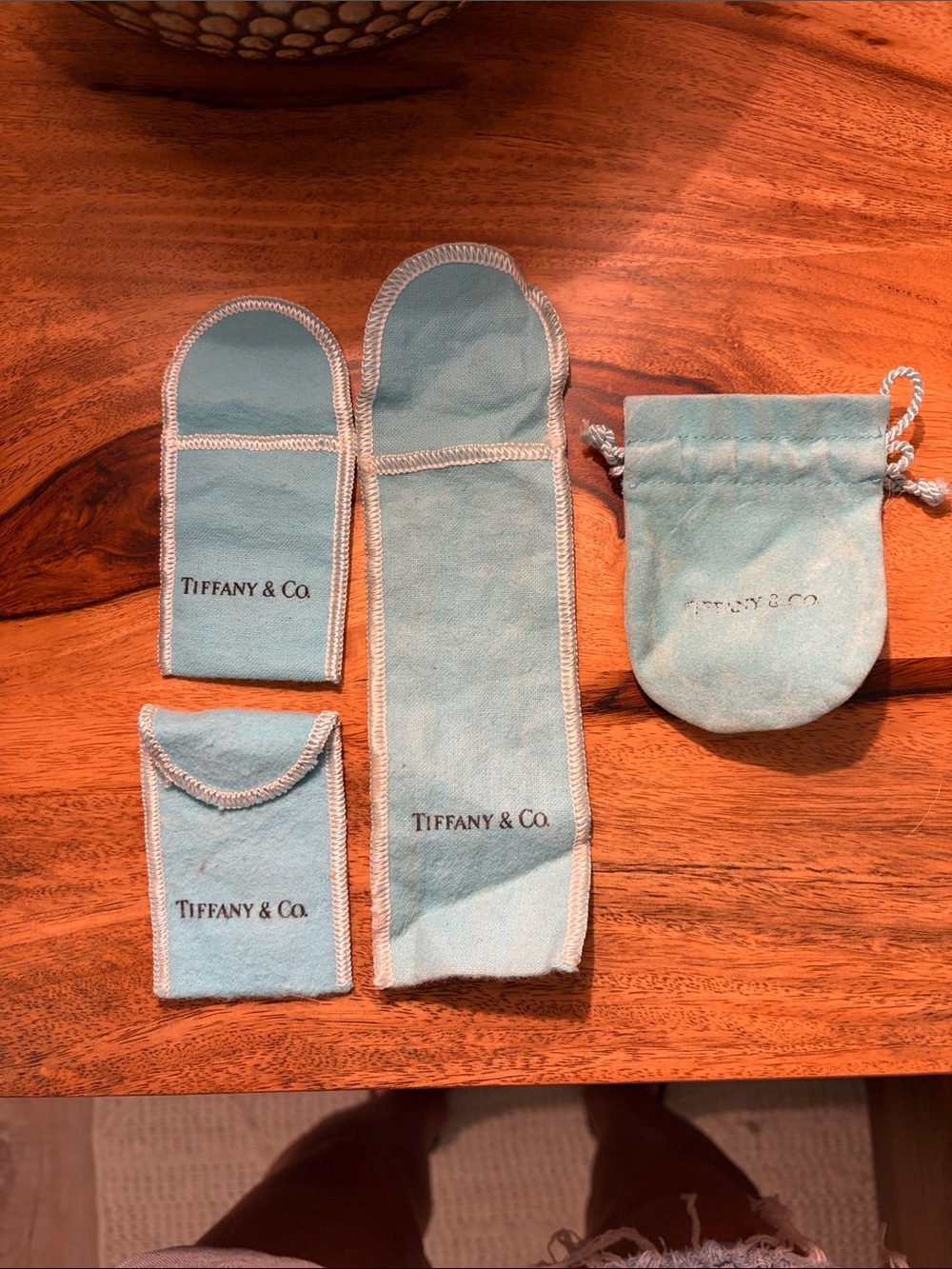 Tiffany & Co. Light Blue Suede Jewelry Pouch & Felt Pouches